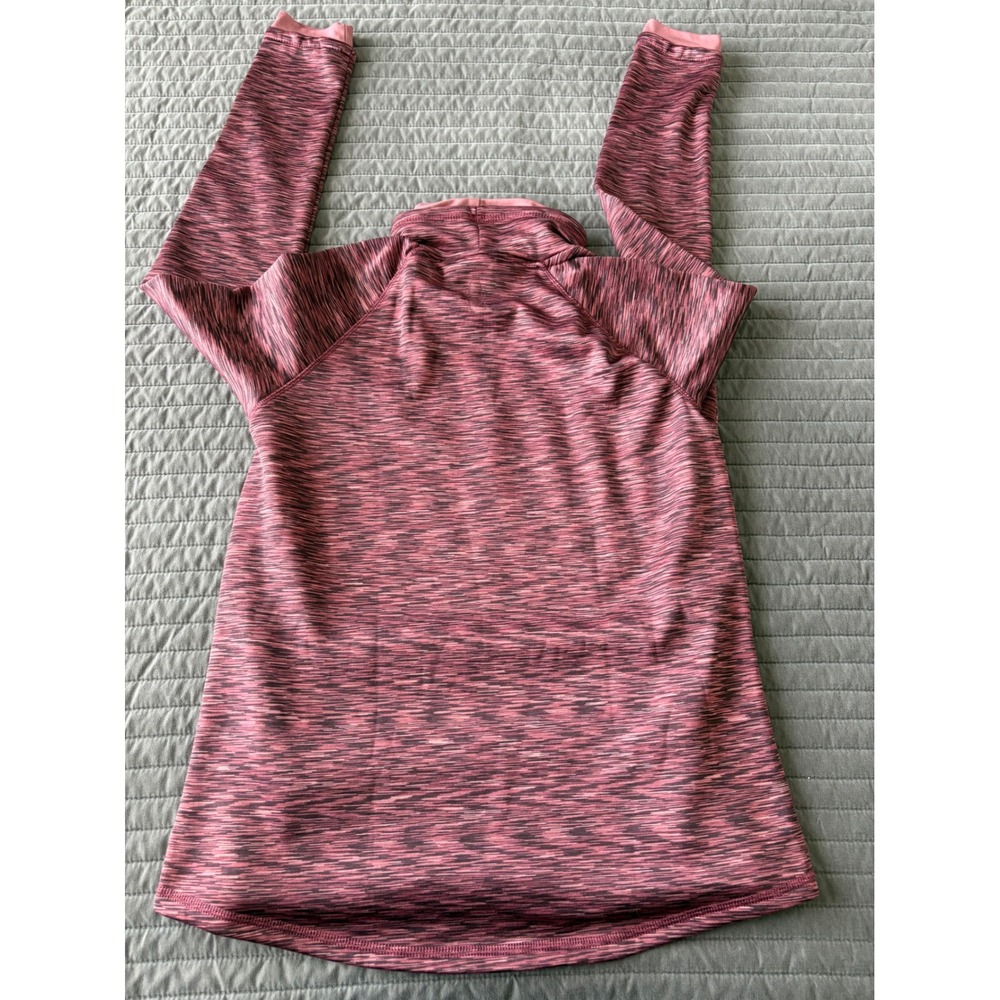 Spyder Active Womens Pink Space Dye Fleece Lined Cowl Neck Pullover Top Large - Picture 7 of 8